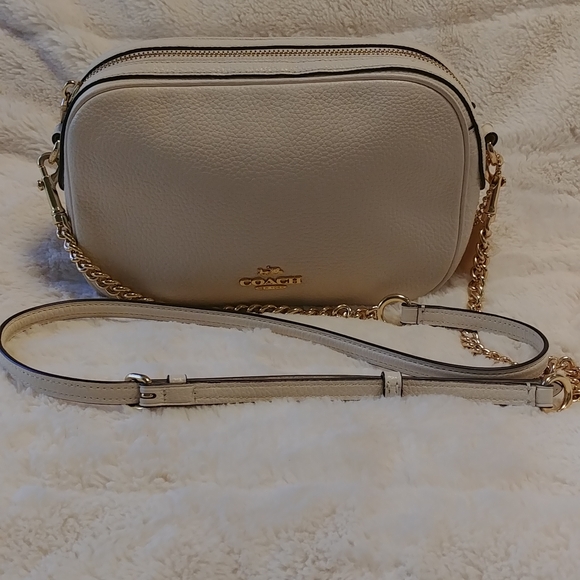 Coach Isla Leather Crossbody Handbag Purse, Chalk - Picture 7 of 11